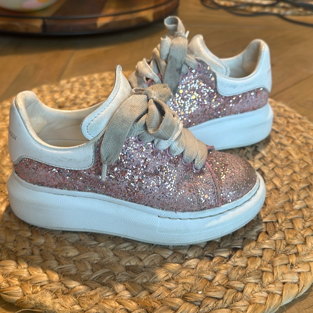 Alexander McQueen pink glitter sneakers toddler girl size 11